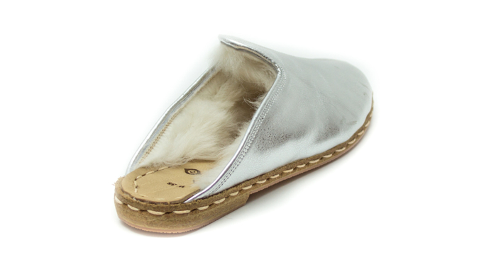 Kuschelige Tage zu Hause | Shiny Disco Silver Mule